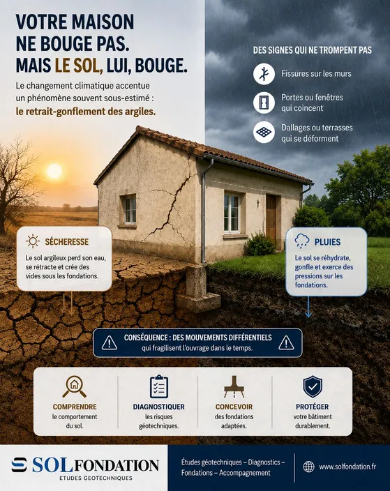 SOLFONDATION Retrait gonflement d'argile sécheresse et pluies