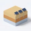 Panneaux solaires au sol fixés sur des pieux métalliques ancrés dans la couche d’argile